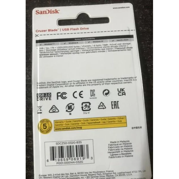 Sandisk Flashdisk 32 GB sit 