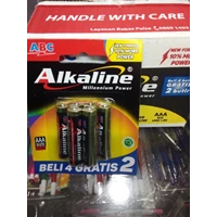 Baterai AAA Alkaline ABC 1.5volts (isi 6)