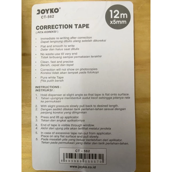Correction Tape Joyko CT 562