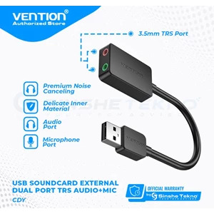 Vention USB Sound Card Soundcard External Aux 3.5mm - CDY Double Hole