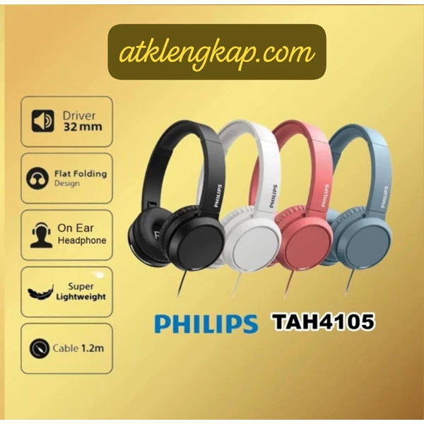 Philips TAH4105 On Ear Headphones with Mic Headset TAH 4105