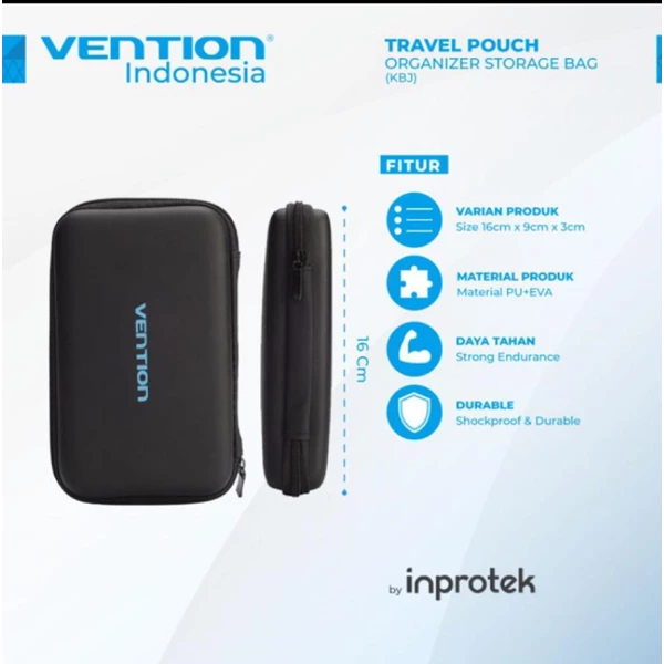 Vention KBA Travel Pouch Case Storage Bag Cable Earphone Flash Drives - KBJ Large